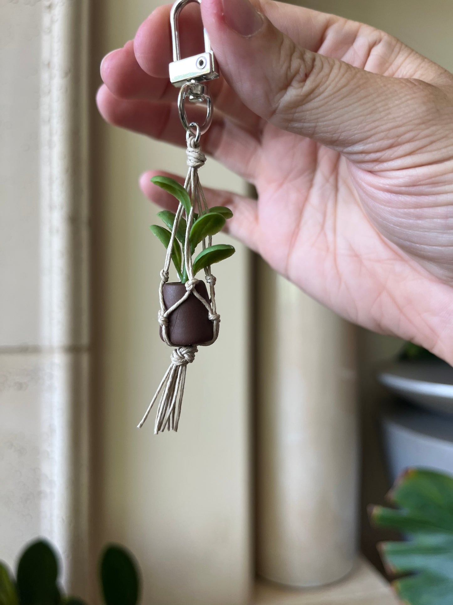 tan string - brown pot