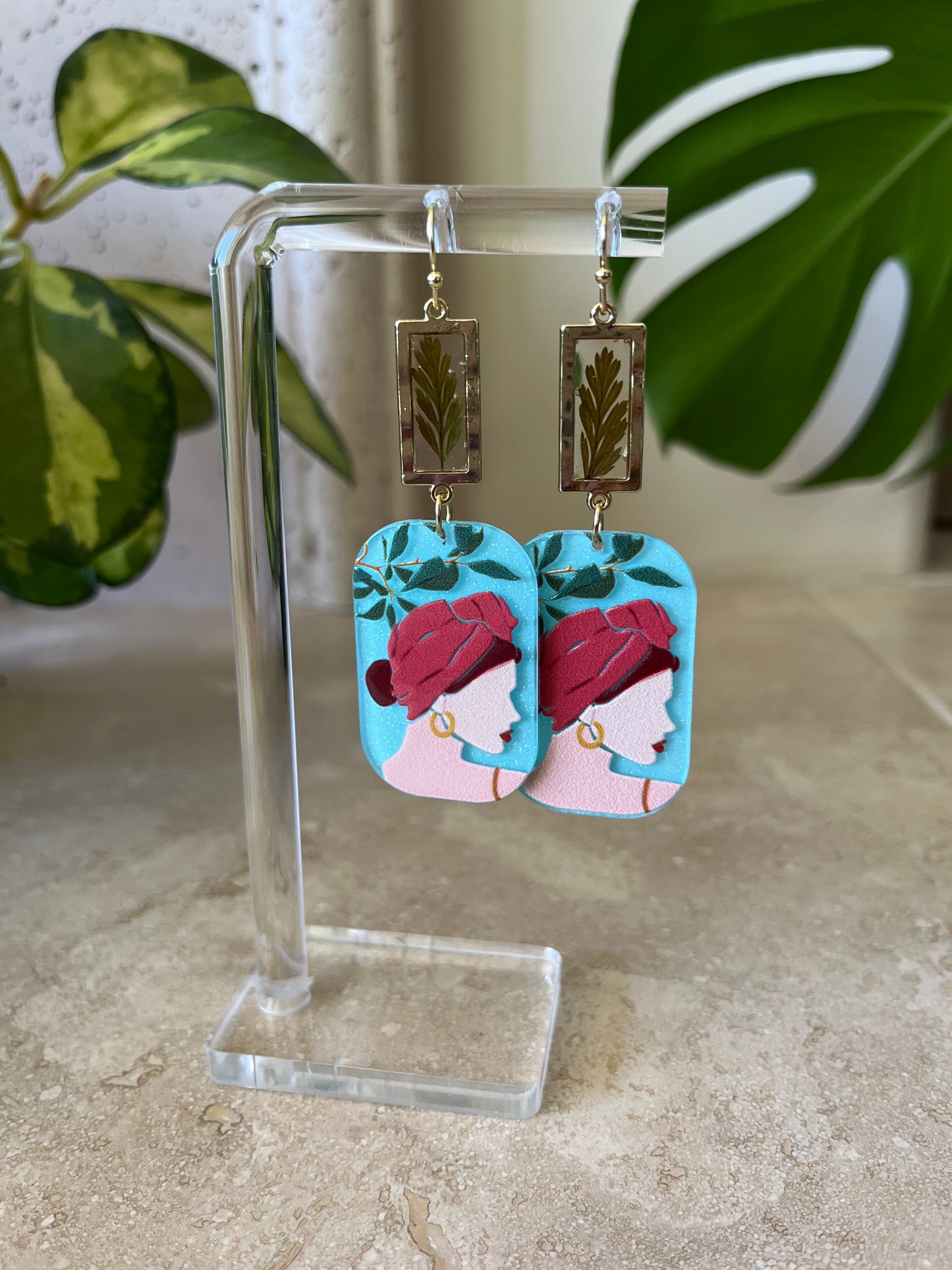 woman with red turban