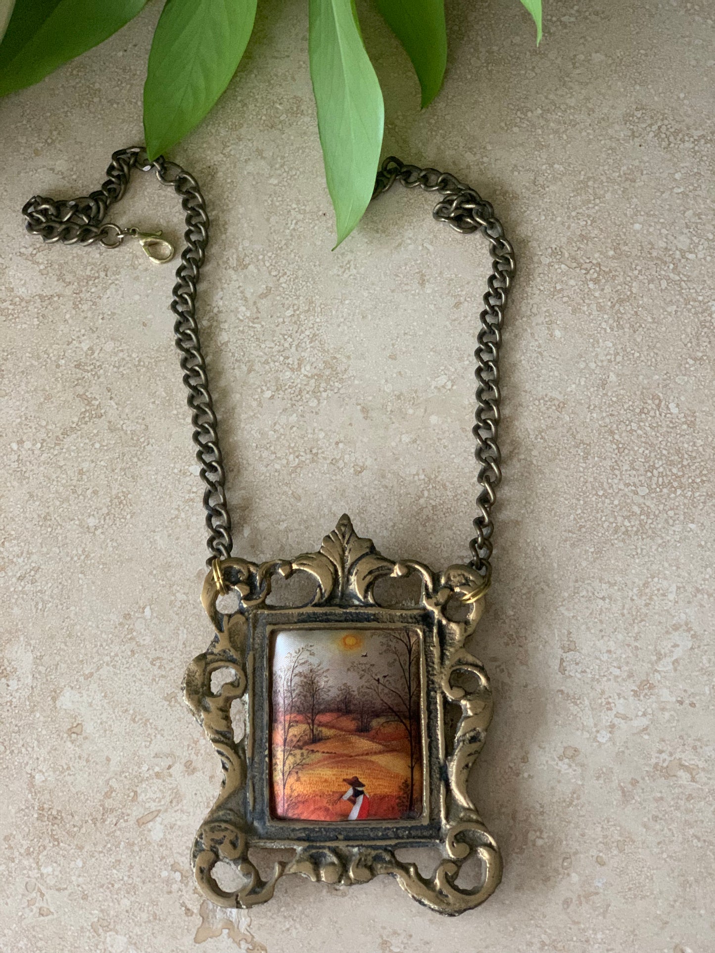 framed art necklace