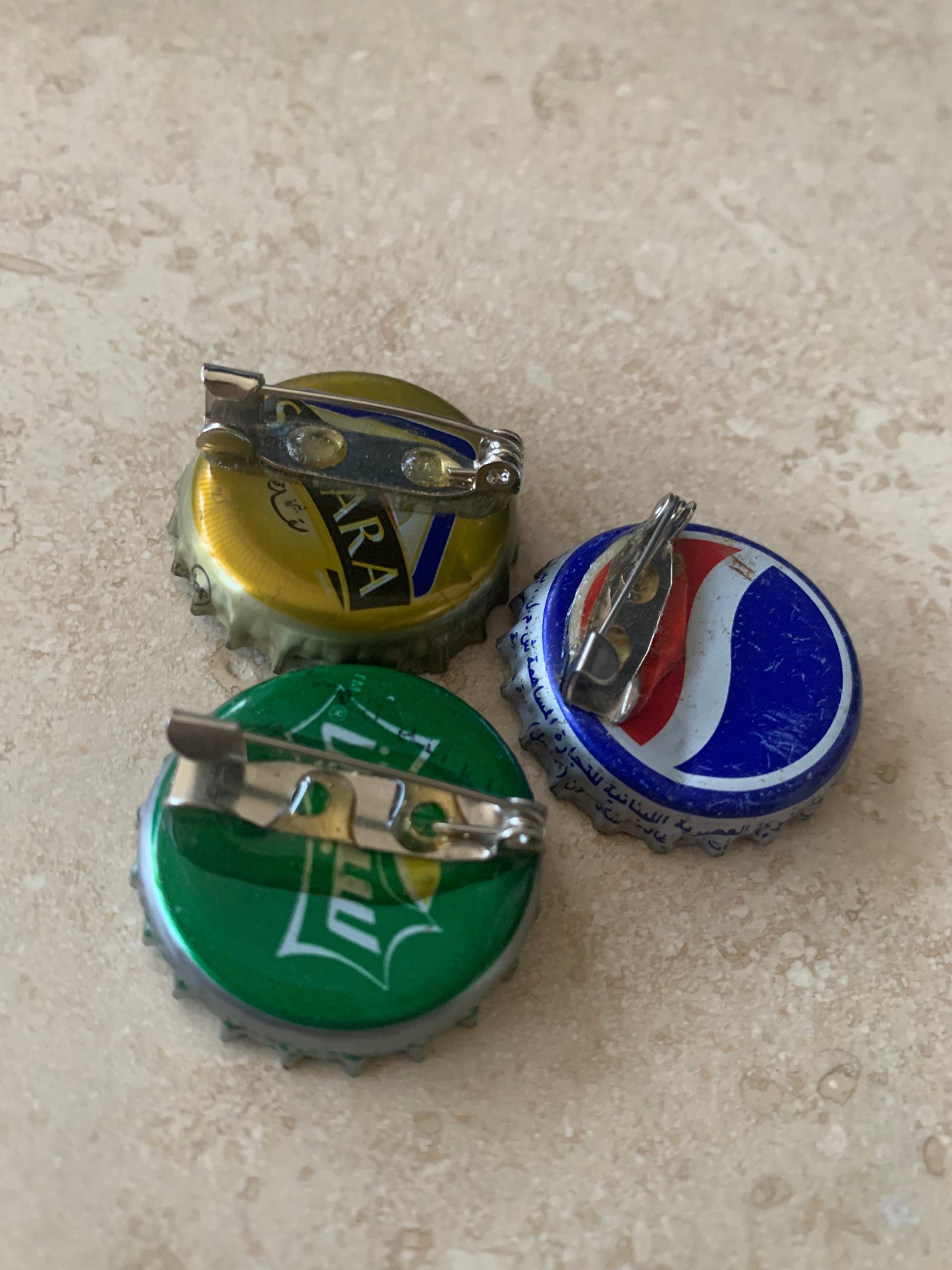 art bottle cap pin - 3 pack