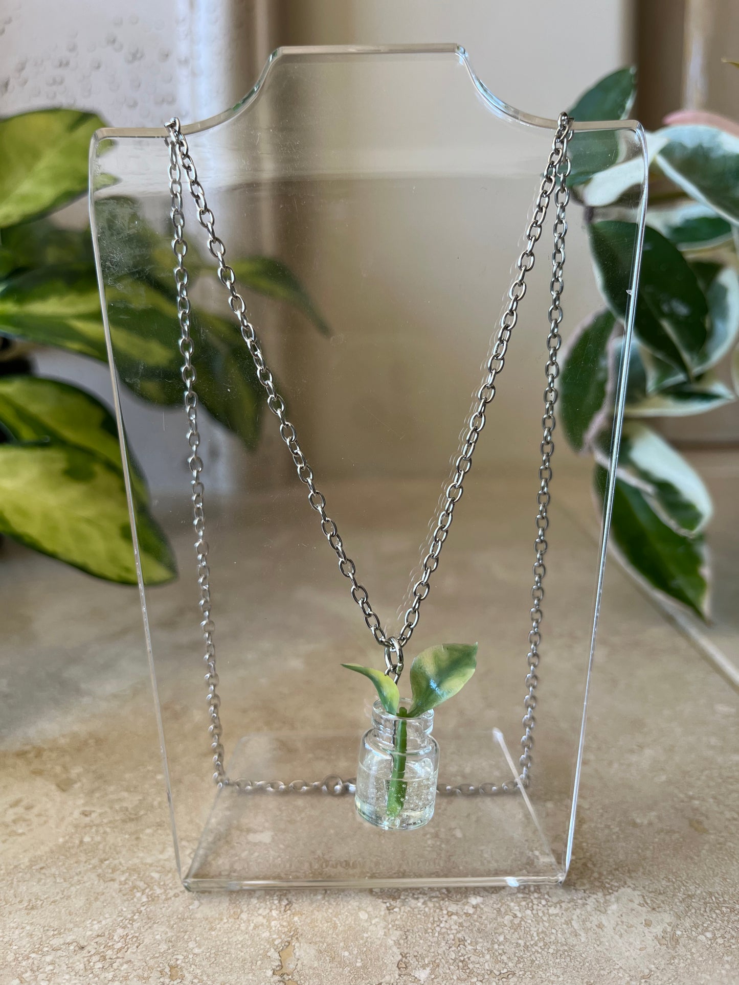propagation necklace - silver metal