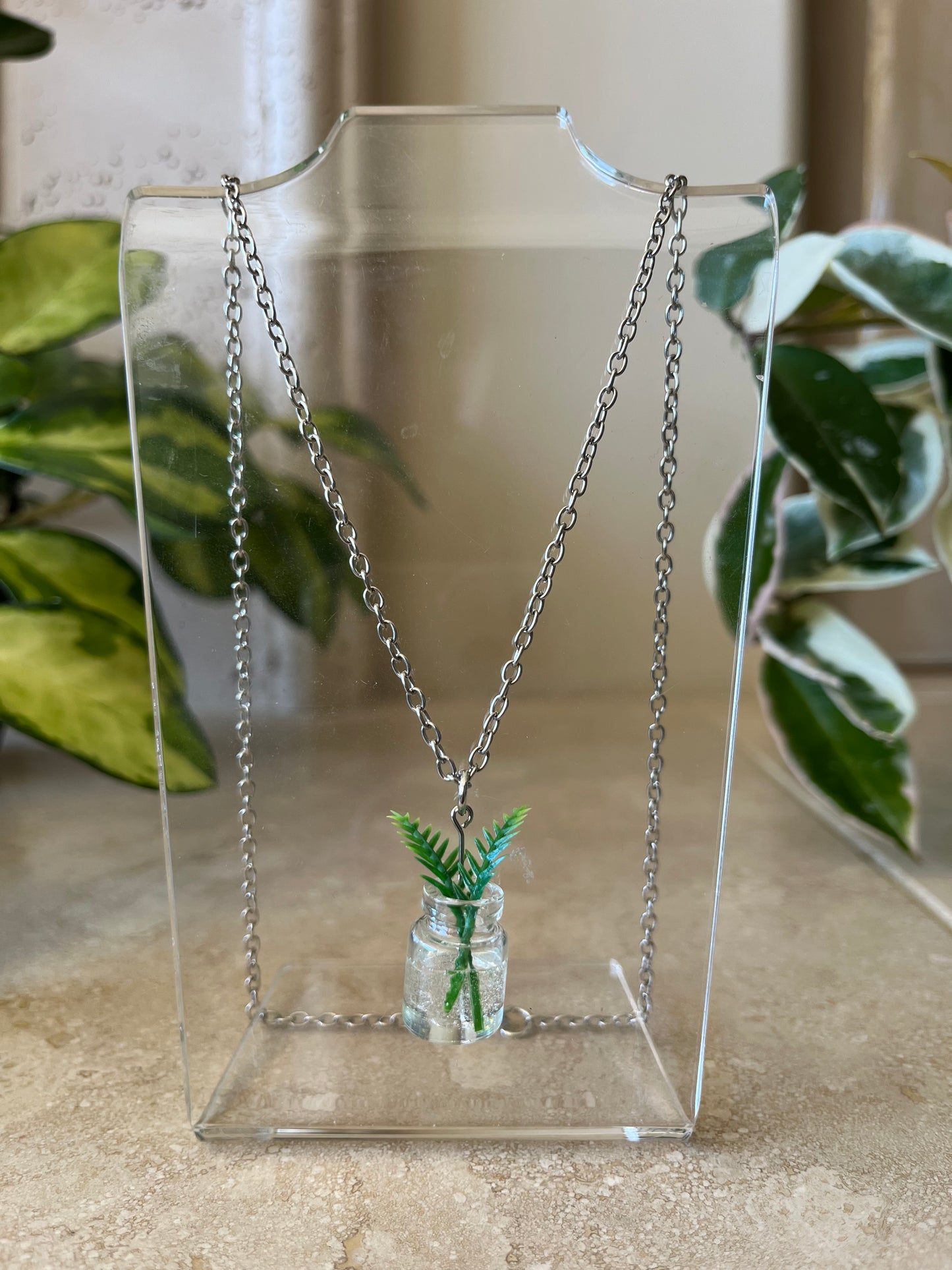 propagation necklace - silver metal