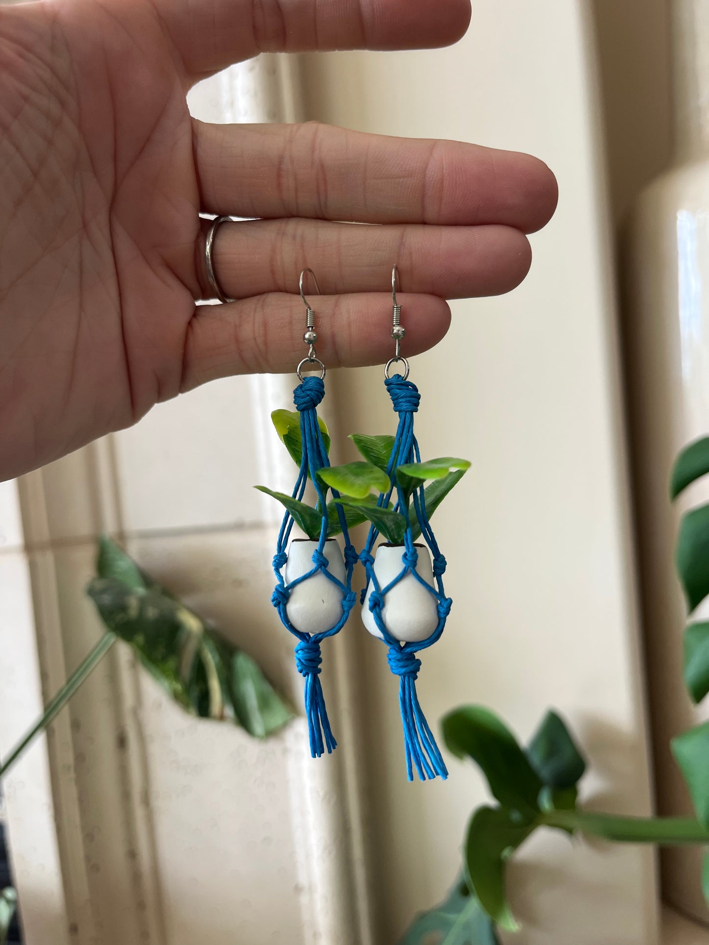blue string - white pot