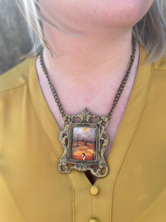 framed art necklace