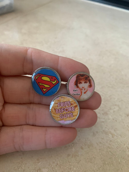 random mini coin pin - 3 pack